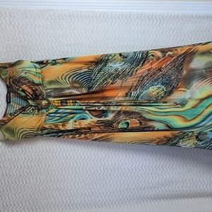 Studio West long tropical island halter dress- Resort Wear-Medium